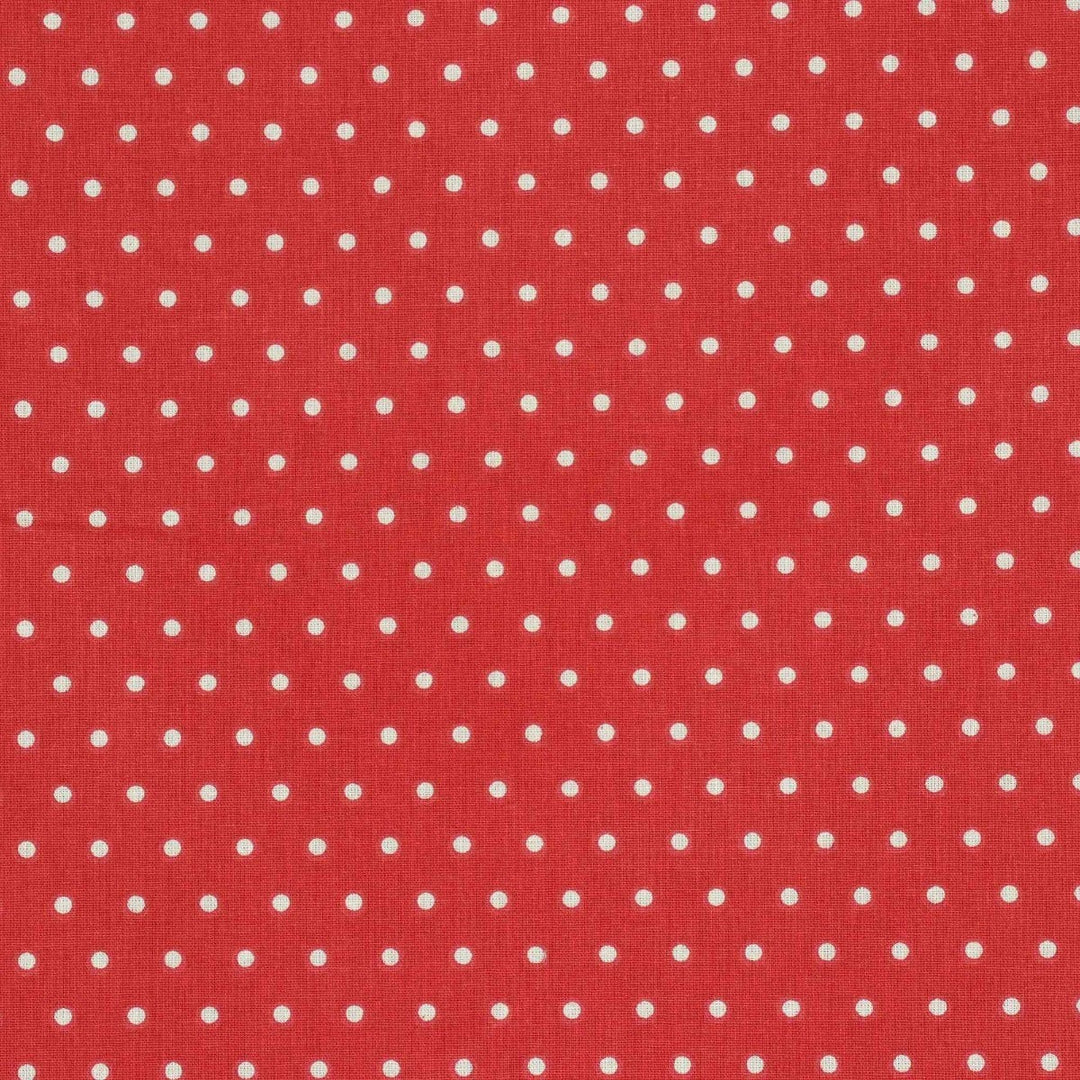 Raindrops Cream on Red Fabric