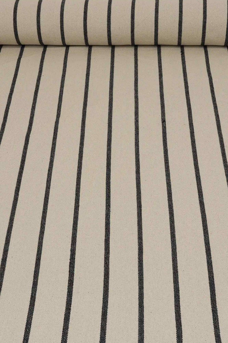 Austin Deck Stripe Charcoal Fabric