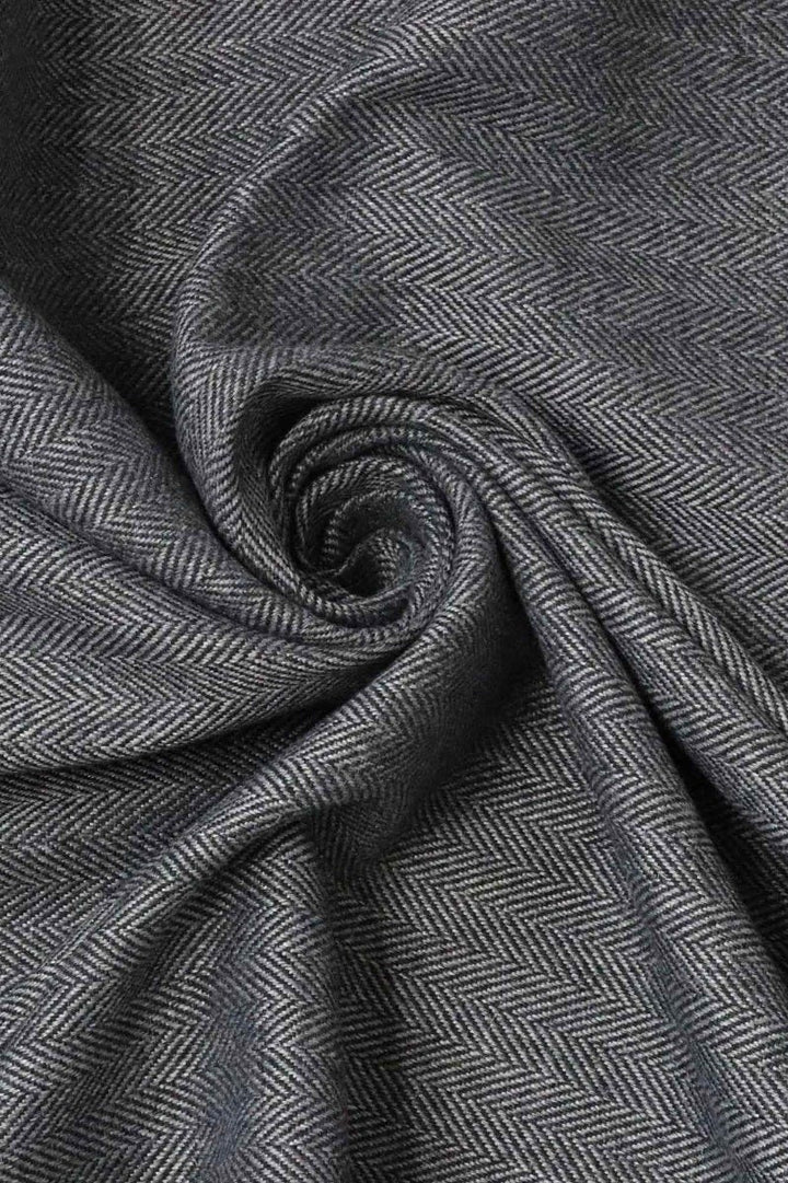 Herringbone Collection Charcoal Fabric