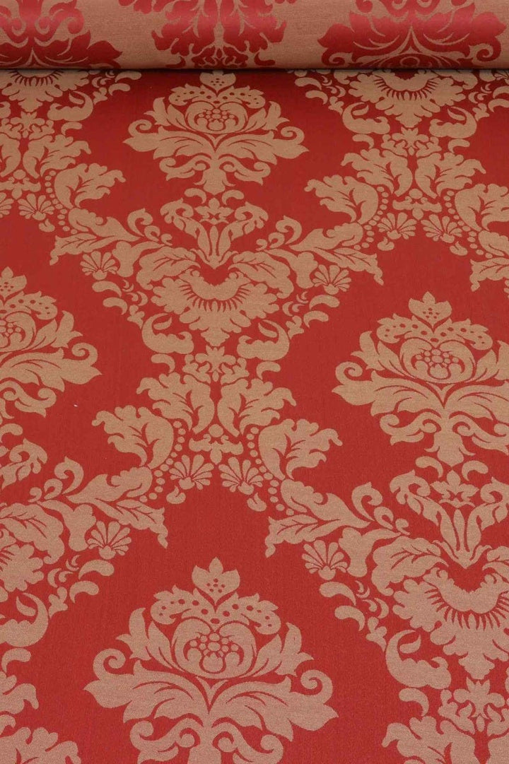 Madagascar Damask Red Fabric