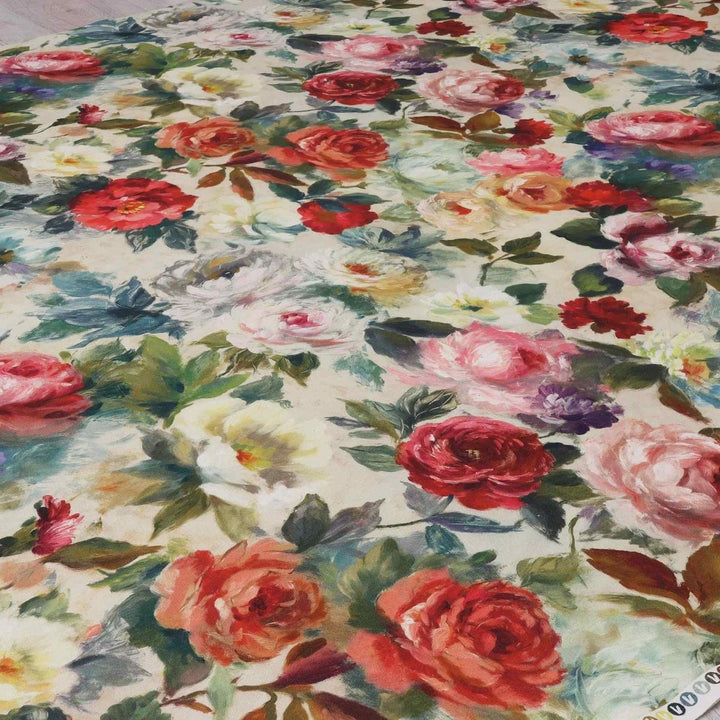 Rose Meadow Floral Double Width Fabric