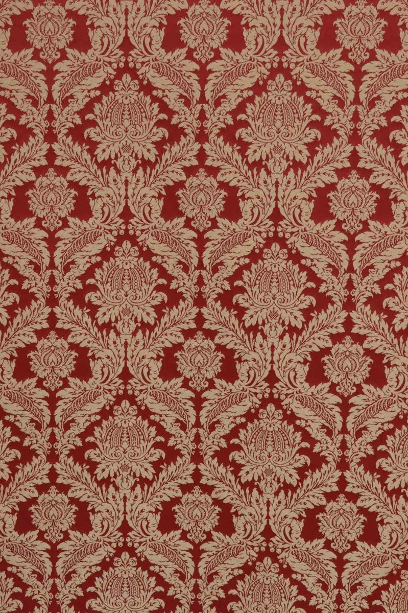 Alderton Luxury Damask Gold on Red Fabric