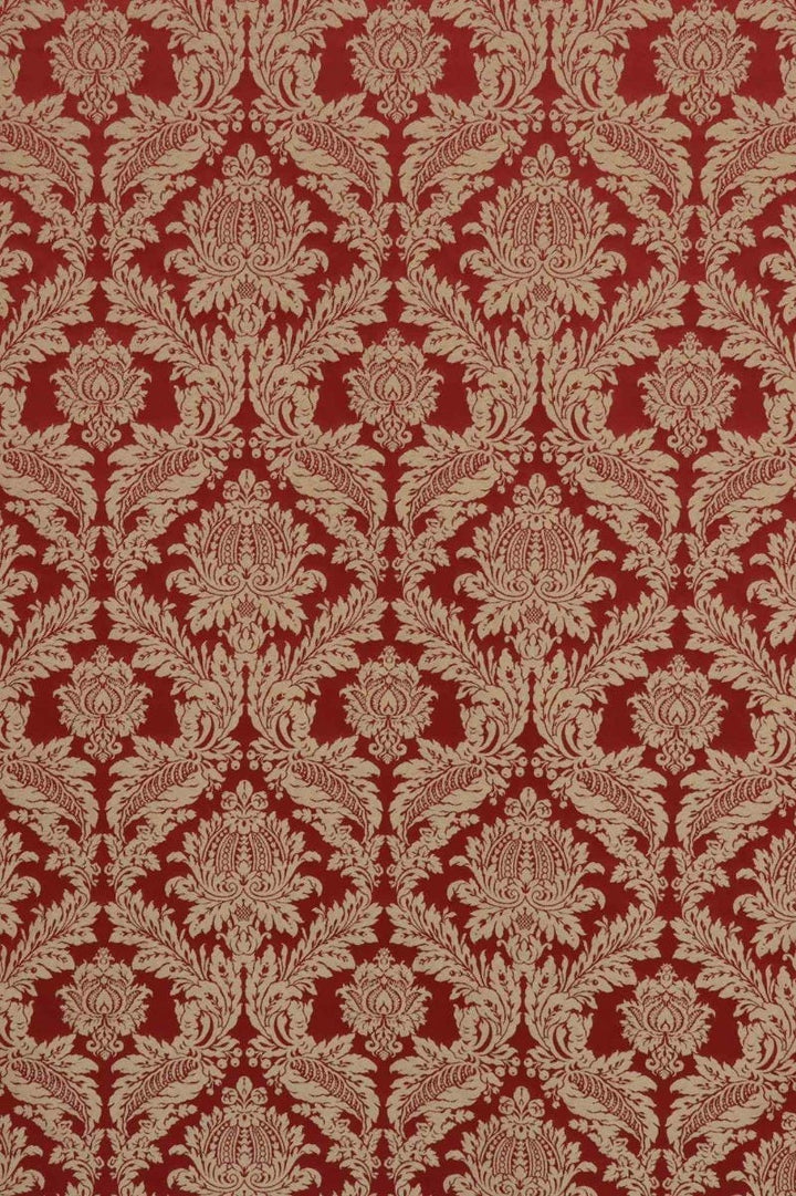 Alderton Luxury Damask Gold on Red Fabric