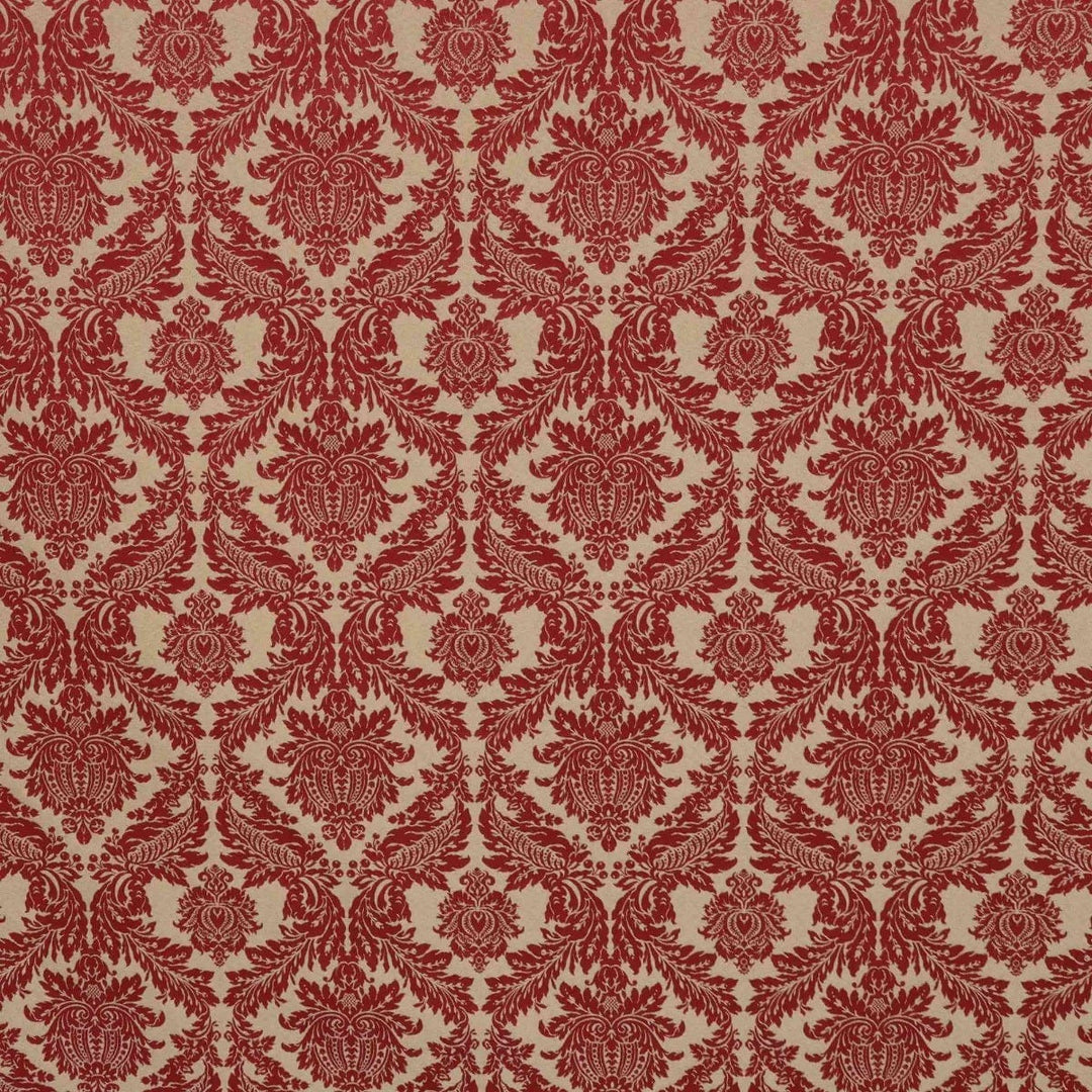 Alderton Luxury Damask Gold on Red Fabric