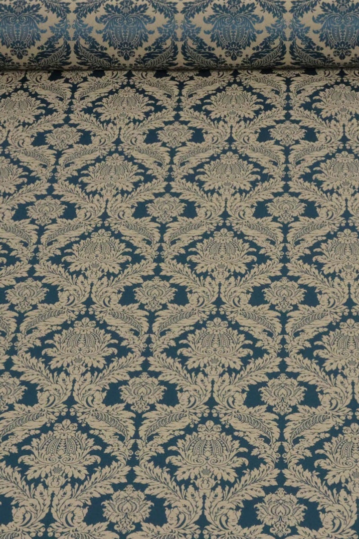 Alderton Luxury Damask Teal Fabric