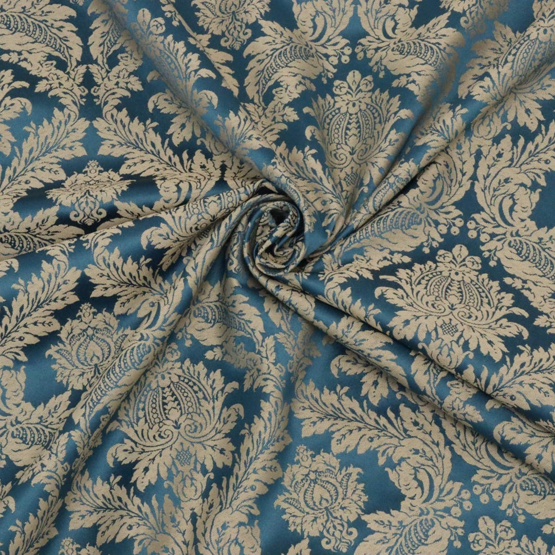 Alderton Luxury Damask Teal Fabric