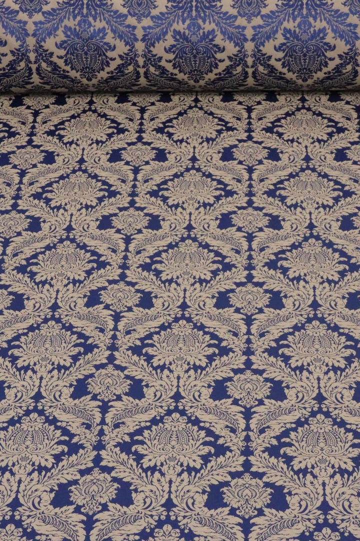 Alderton Luxury Damask Navy Fabric