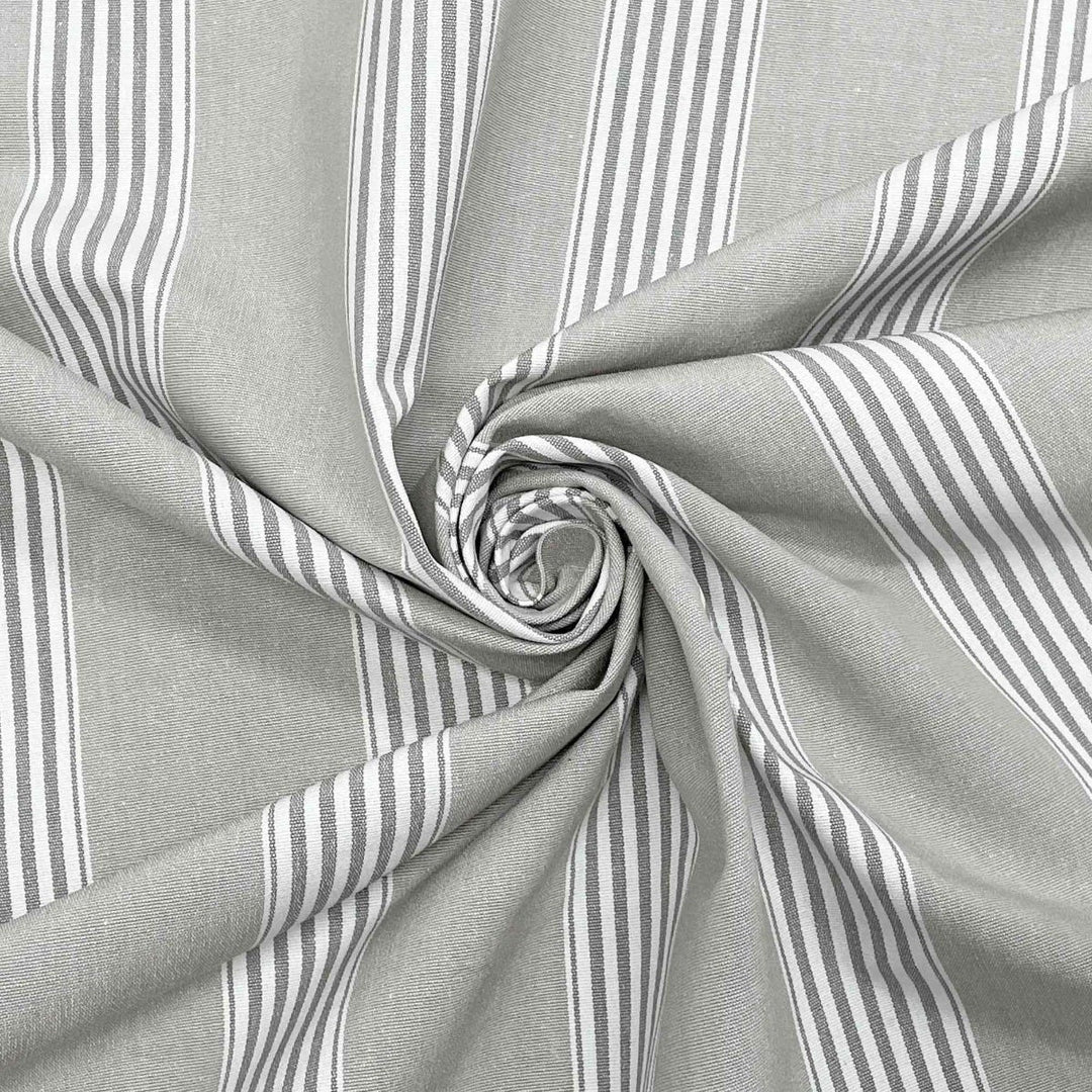 March Stripe Grey Fabric