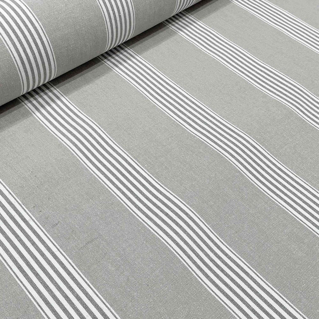 March Stripe Grey Fabric