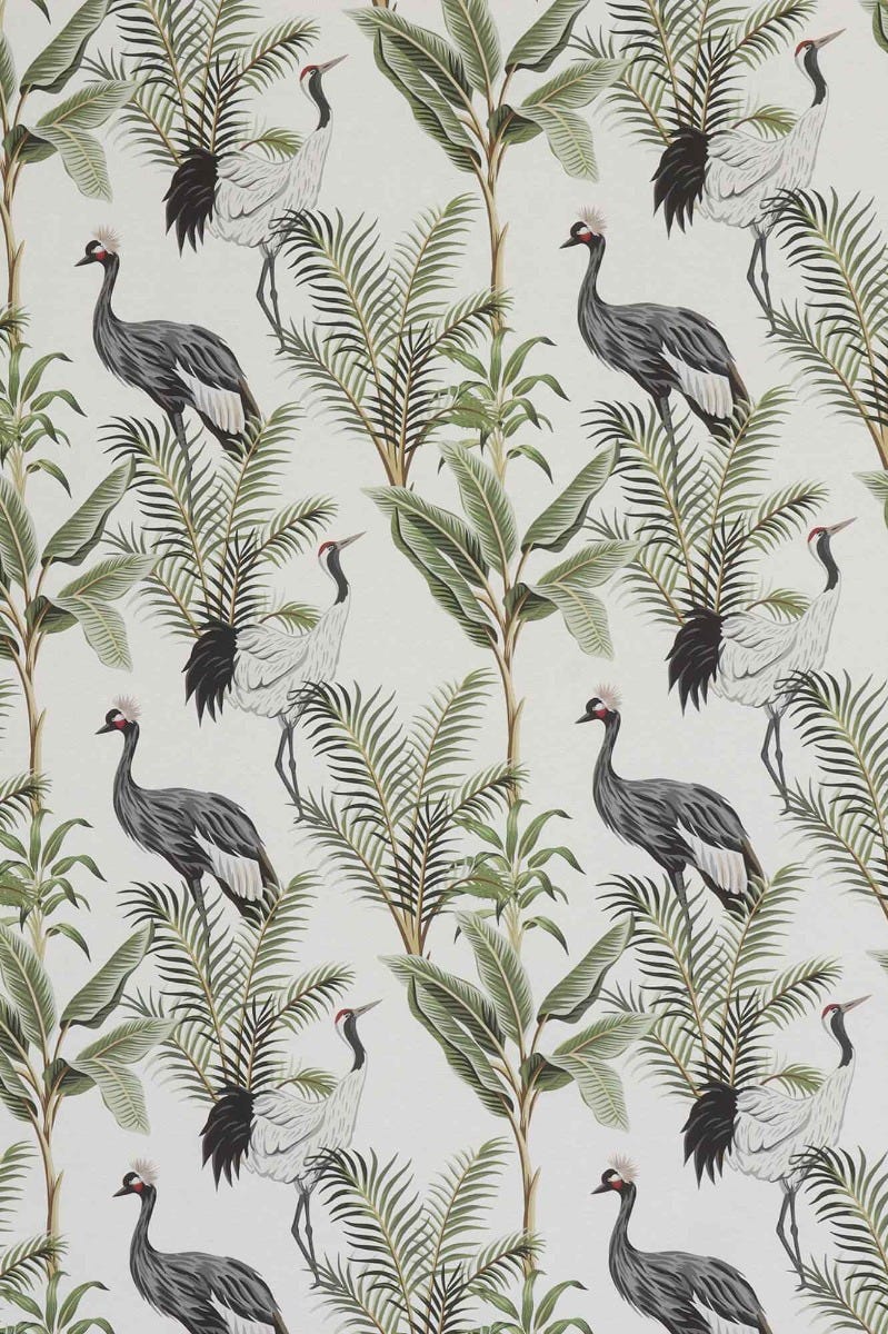 Exotic Storks Outdoor Fabric