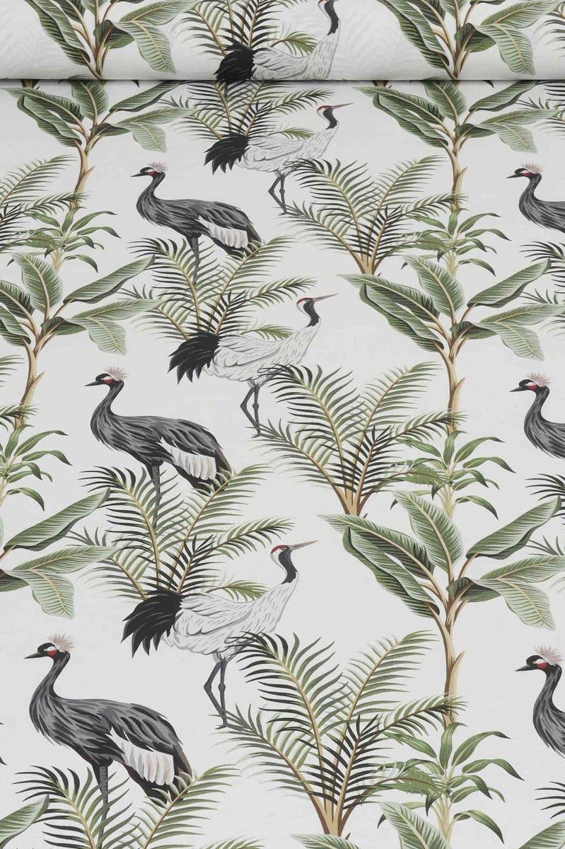 Exotic Storks Outdoor Fabric