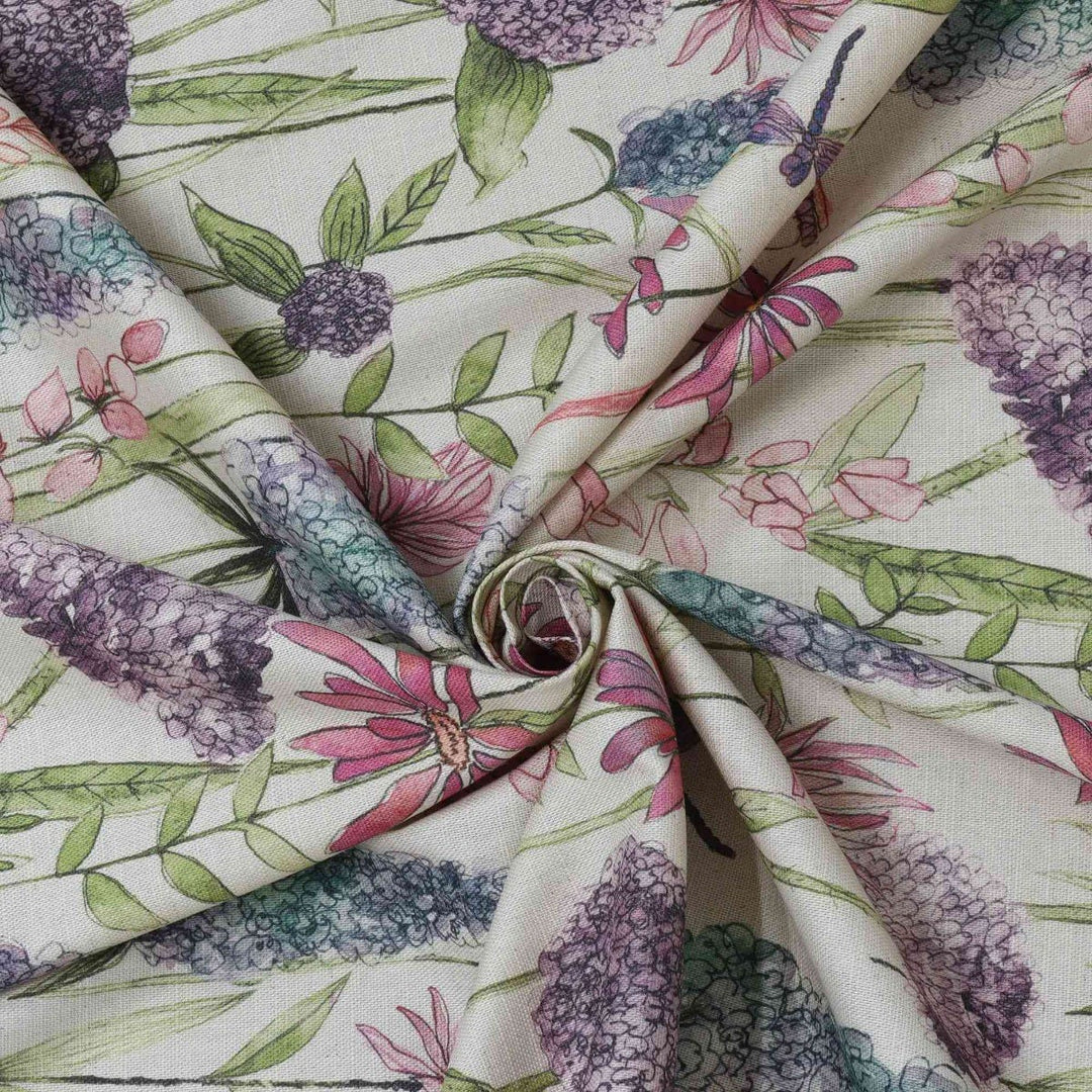 Voyage Maison Florabunda Purple Linen Fabric