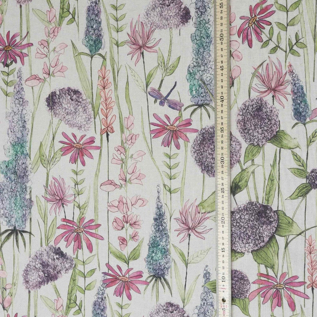 Voyage Maison Florabunda Purple Linen Fabric