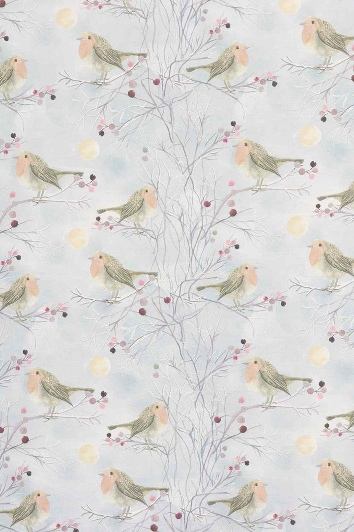 Voyage Festive Robin Frost Fabric  