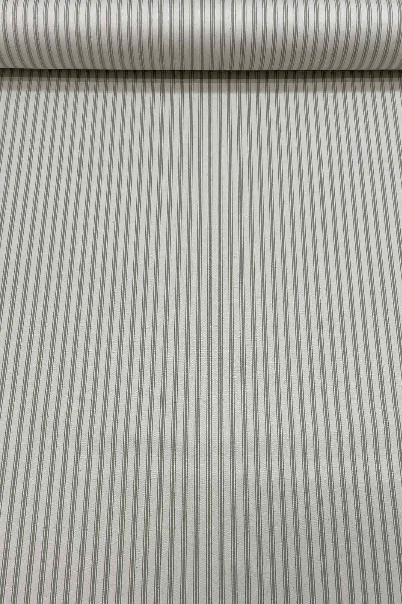 Kent Ticking Stripe Sage Fabric