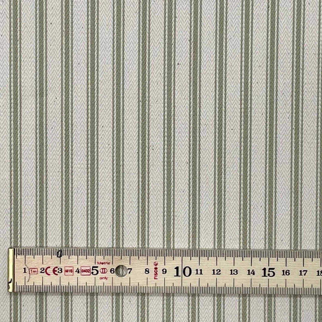 Kent Ticking Stripe Sage Fabric