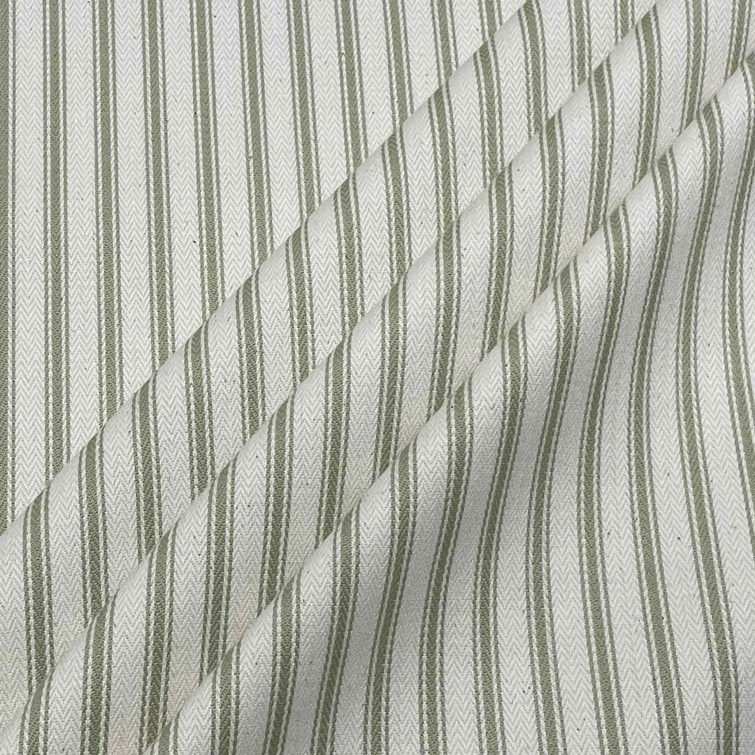 Kent Ticking Stripe Sage Fabric