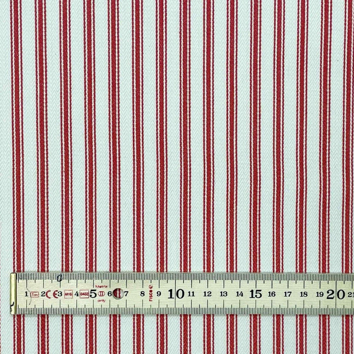 Kent Ticking Stripe Red Fabric