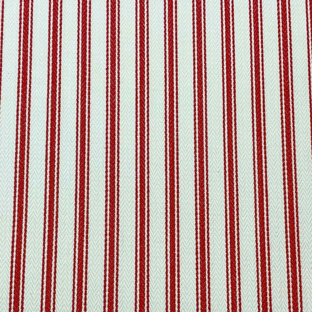 Kent Ticking Stripe Red Fabric