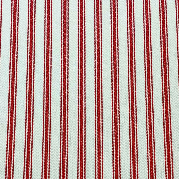 Kent Ticking Stripe Red Fabric