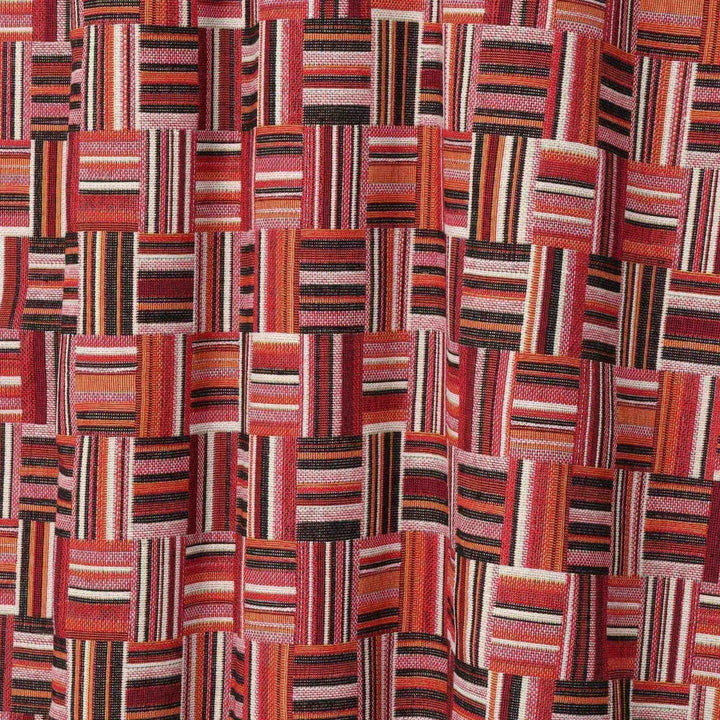 Basket Weave Jacquard Red Fabric