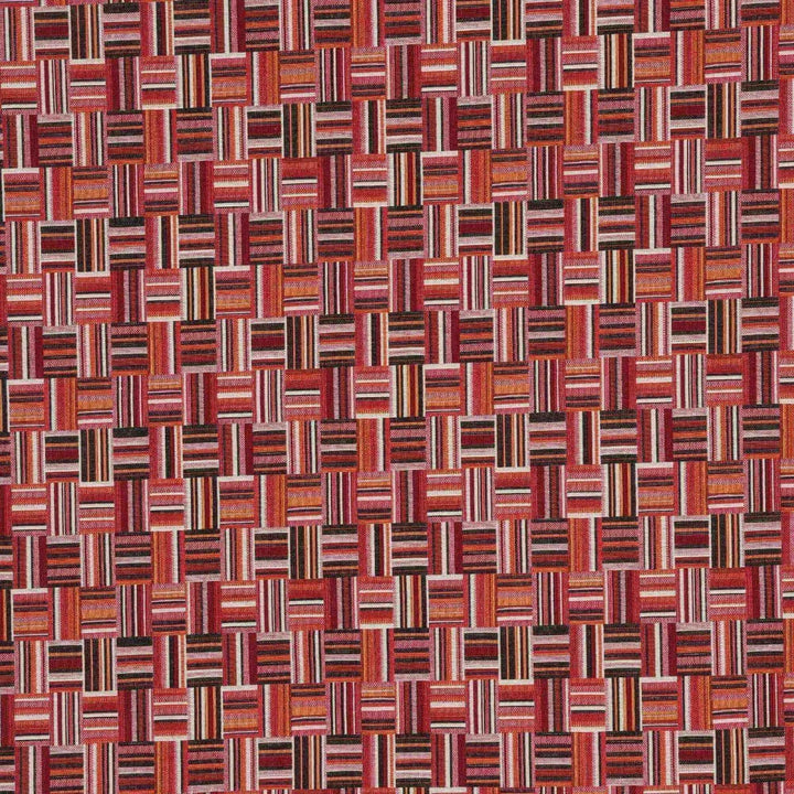 Clearance Basket Weave Jacquard Red Fabric