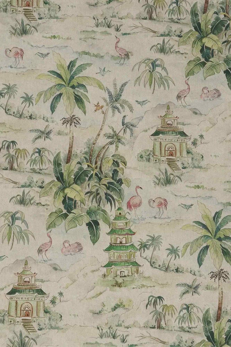 Flamingo & Palms Double Width Fabric