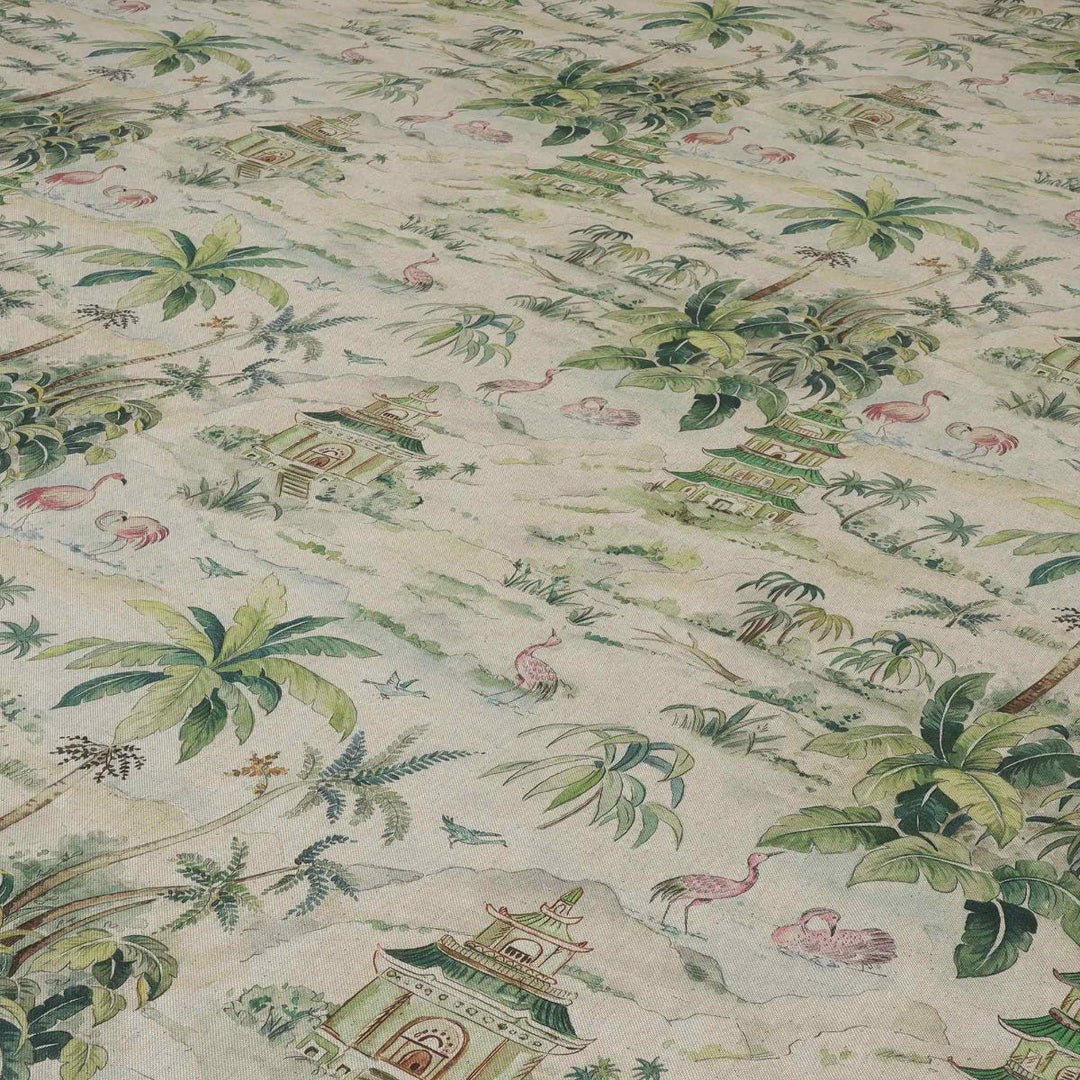 Flamingo & Palms Double Width Fabric