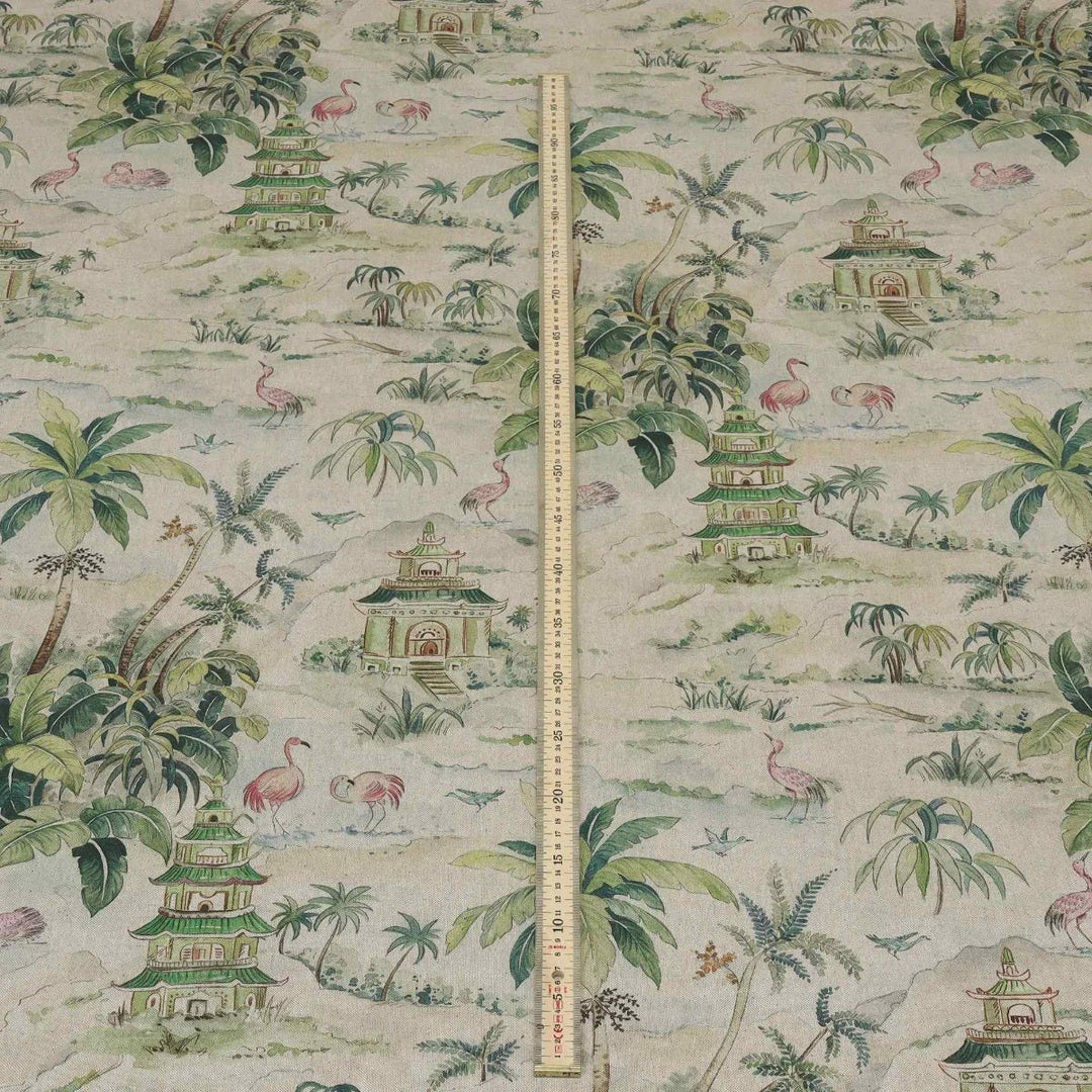 Flamingo & Palms Double Width Fabric