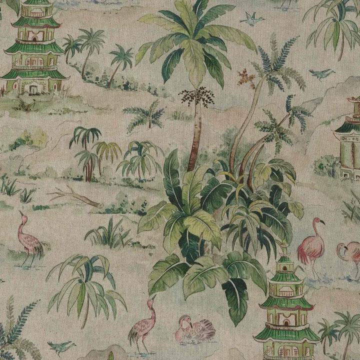 Flamingo & Palms Double Width Fabric