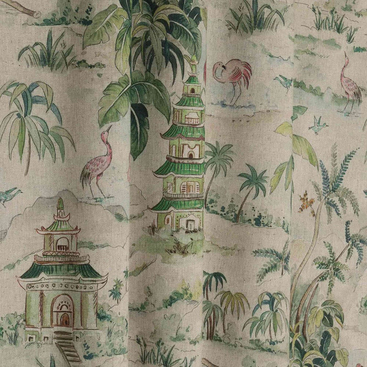 Flamingo & Palms Double Width Fabric