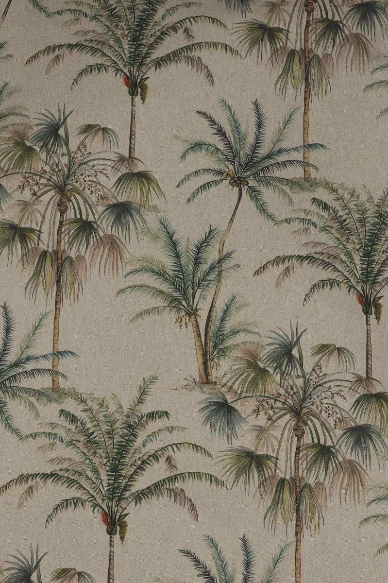 Exotic Palm Linen Double Width Fabric