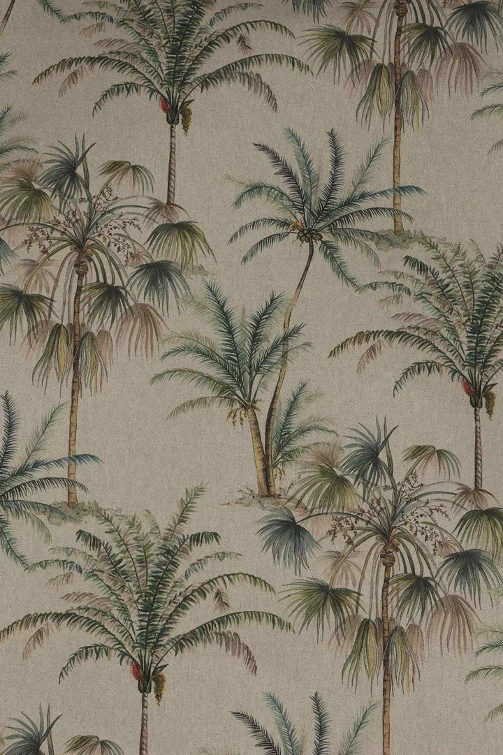 Exotic Palm Linen Double Width Fabric