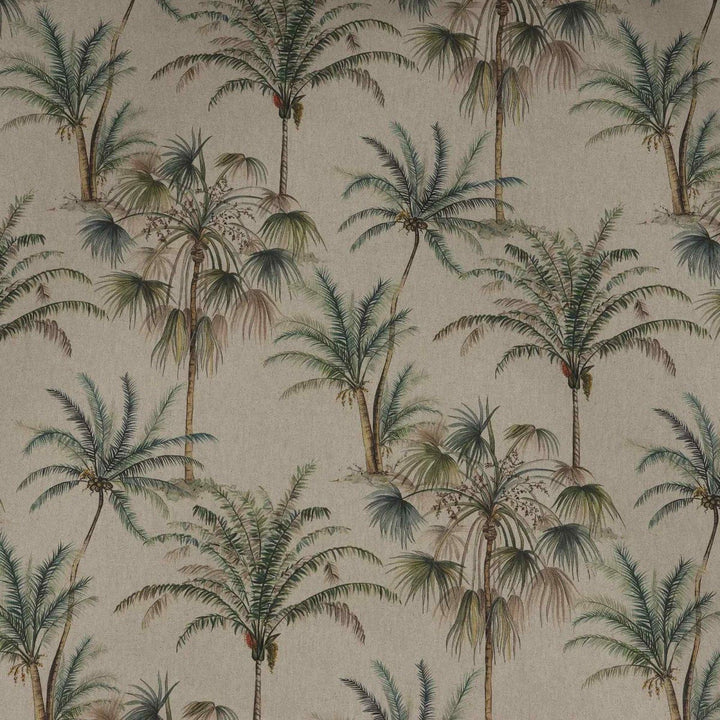 Exotic Palm Linen Double Width Fabric