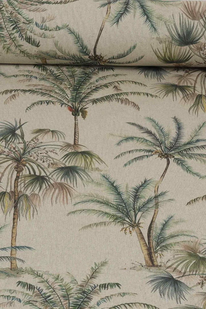 Exotic Palm Linen Double Width Fabric