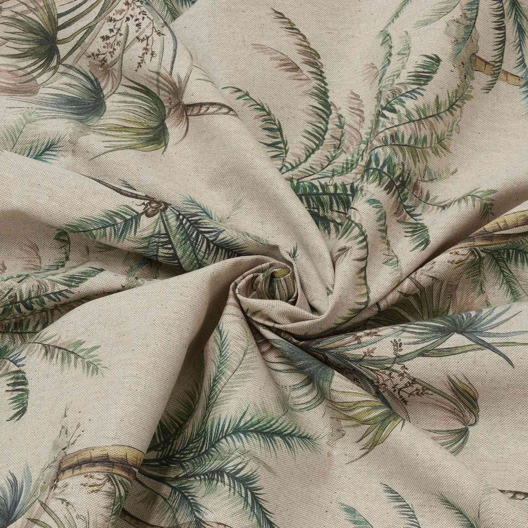 Exotic Palm Linen Double Width Fabric