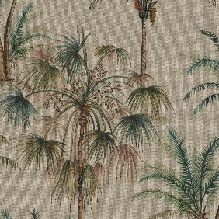 Exotic Palm Linen Double Width Fabric