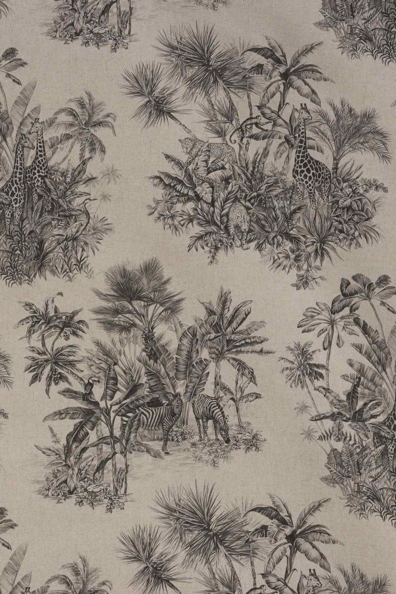 African Jungle Linen Double Width Fabric