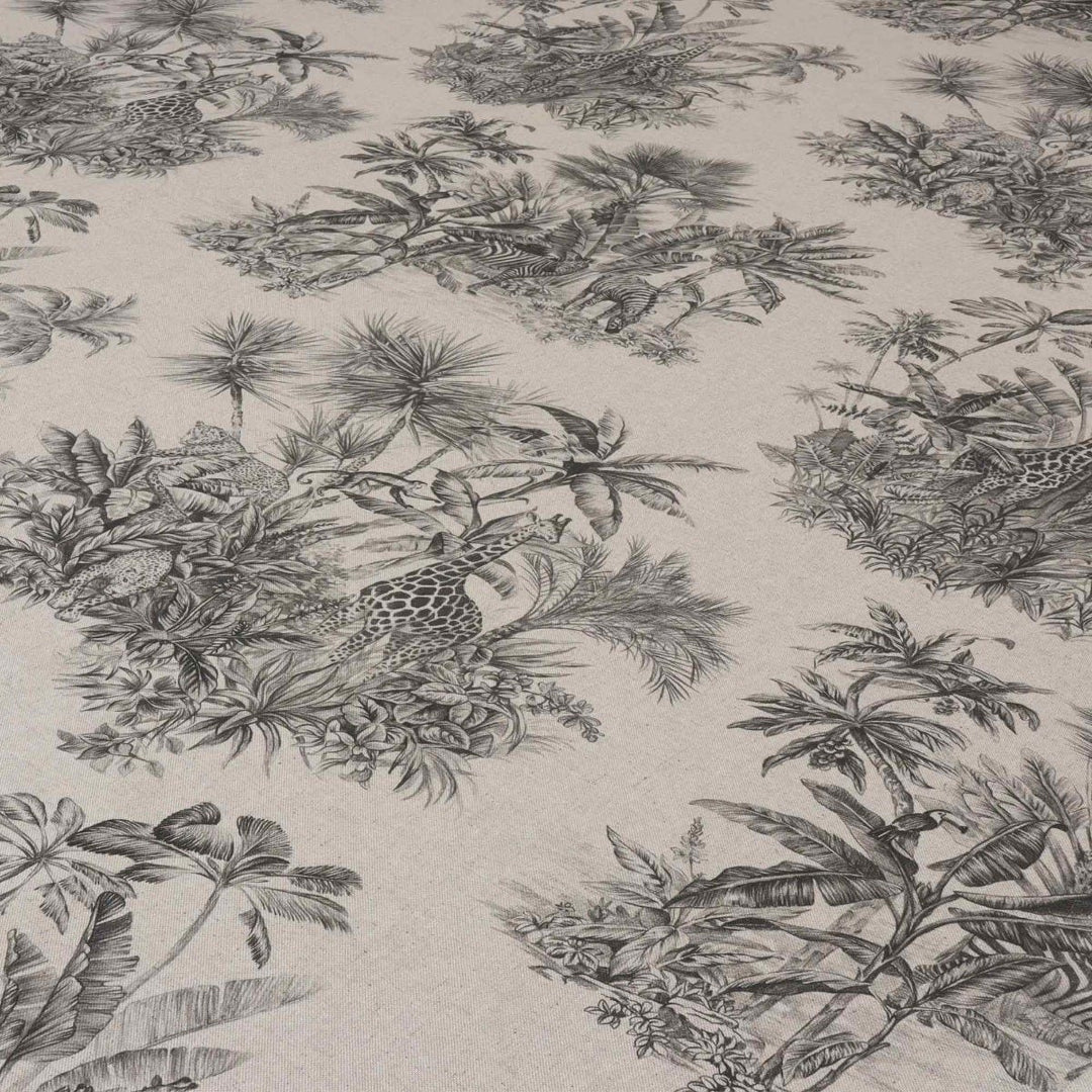 African Jungle Linen Double Width Fabric