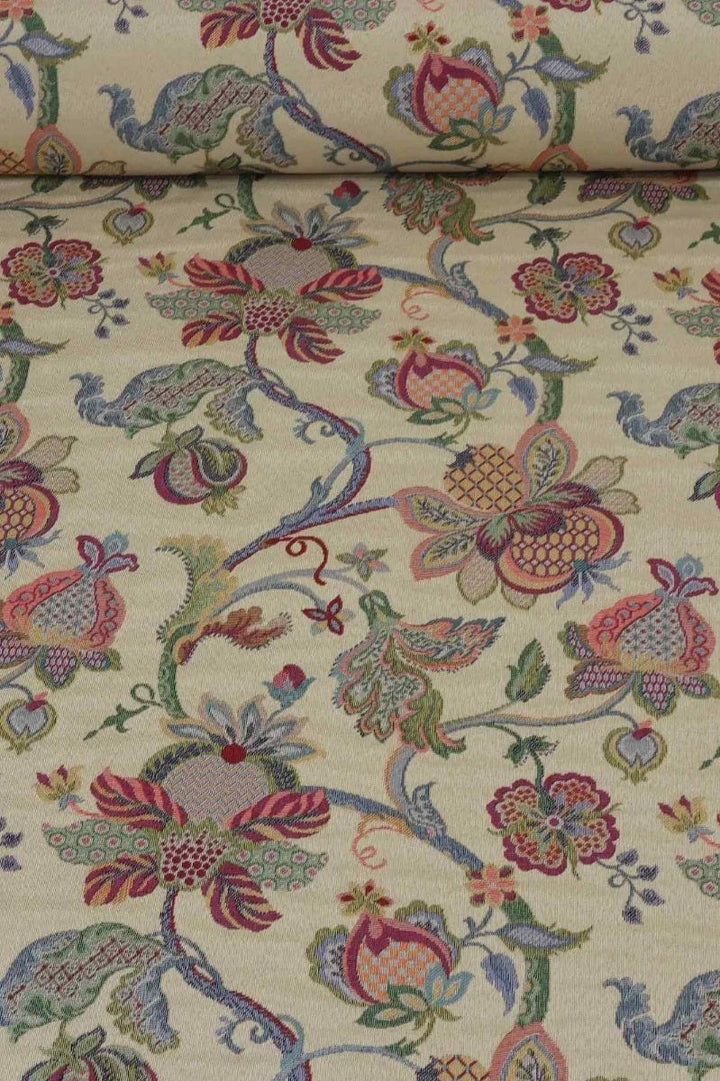 Jacobean Garden Tapestry Gold Fabric