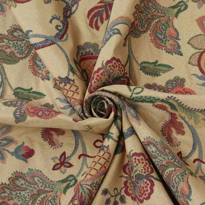 Jacobean Garden Tapestry Gold Fabric