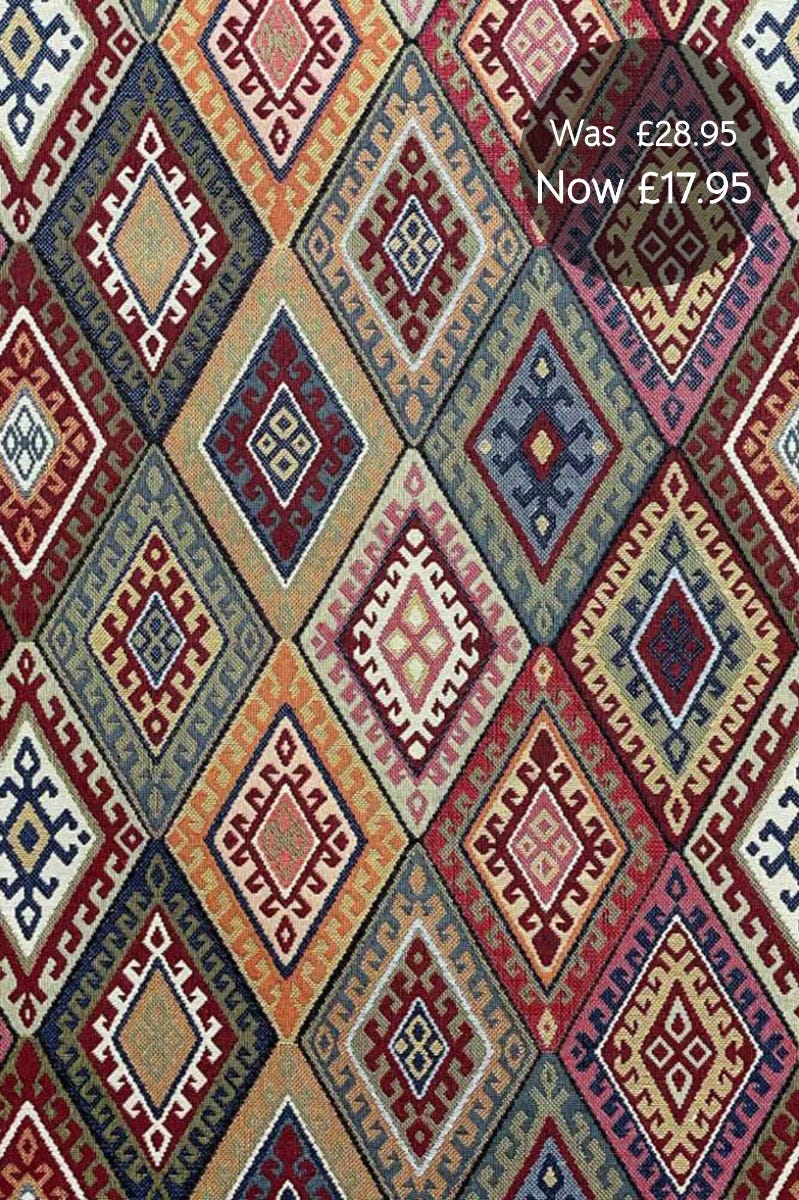 Persian Empire Red Kilim Tapestry Fabric
