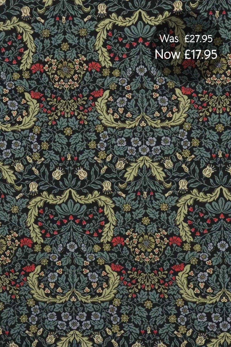 Blenheim Tapestry Black Fabric