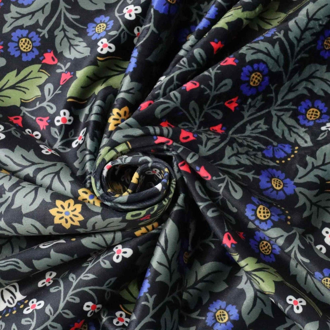 Blenheim Midnight Black Velvet Fabric