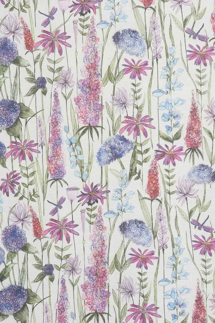 Florabunda Bluebell Ecru Fabric  