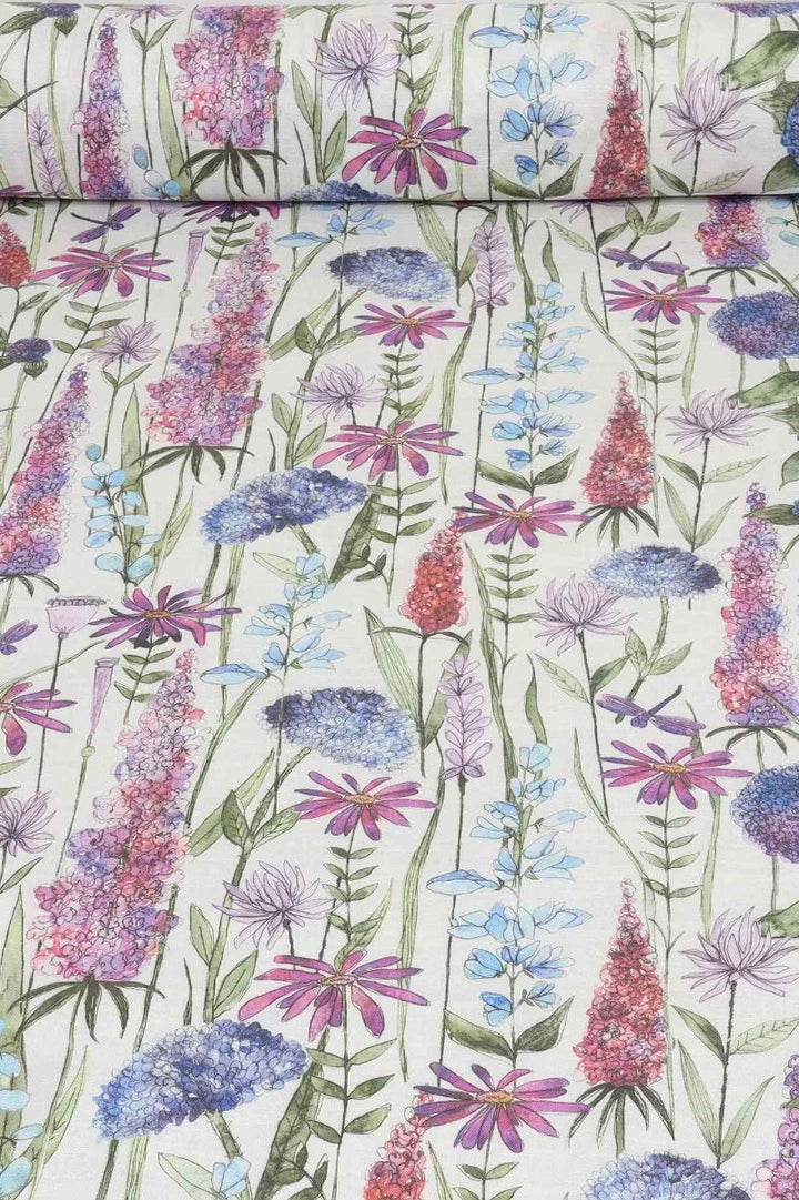 Voyage Maison Florabunda Bluebell Ecru Fabric