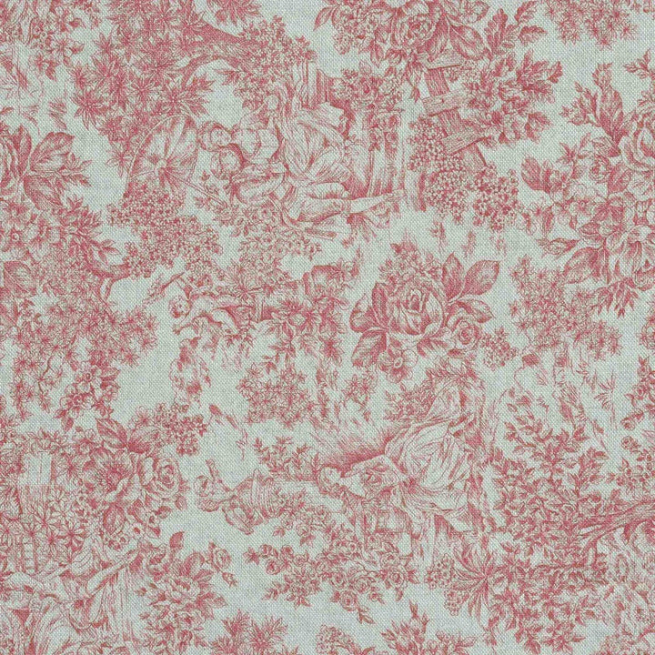 Vintage Toile Crimson Red Double Width Fabric