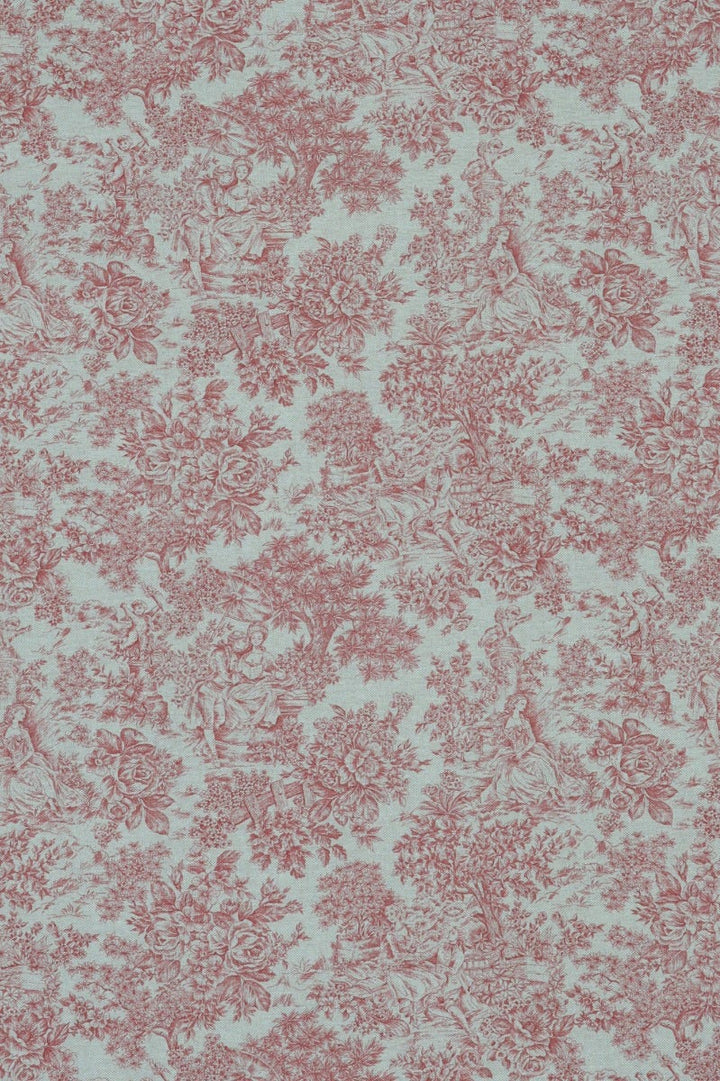 Vintage Toile Crimson Red Double Width Fabric