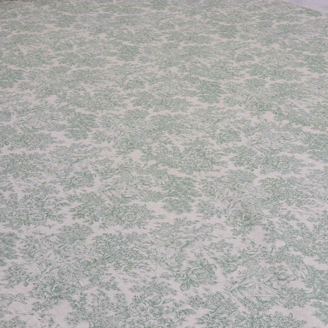 Vintage Toile Double Width Fabric Green