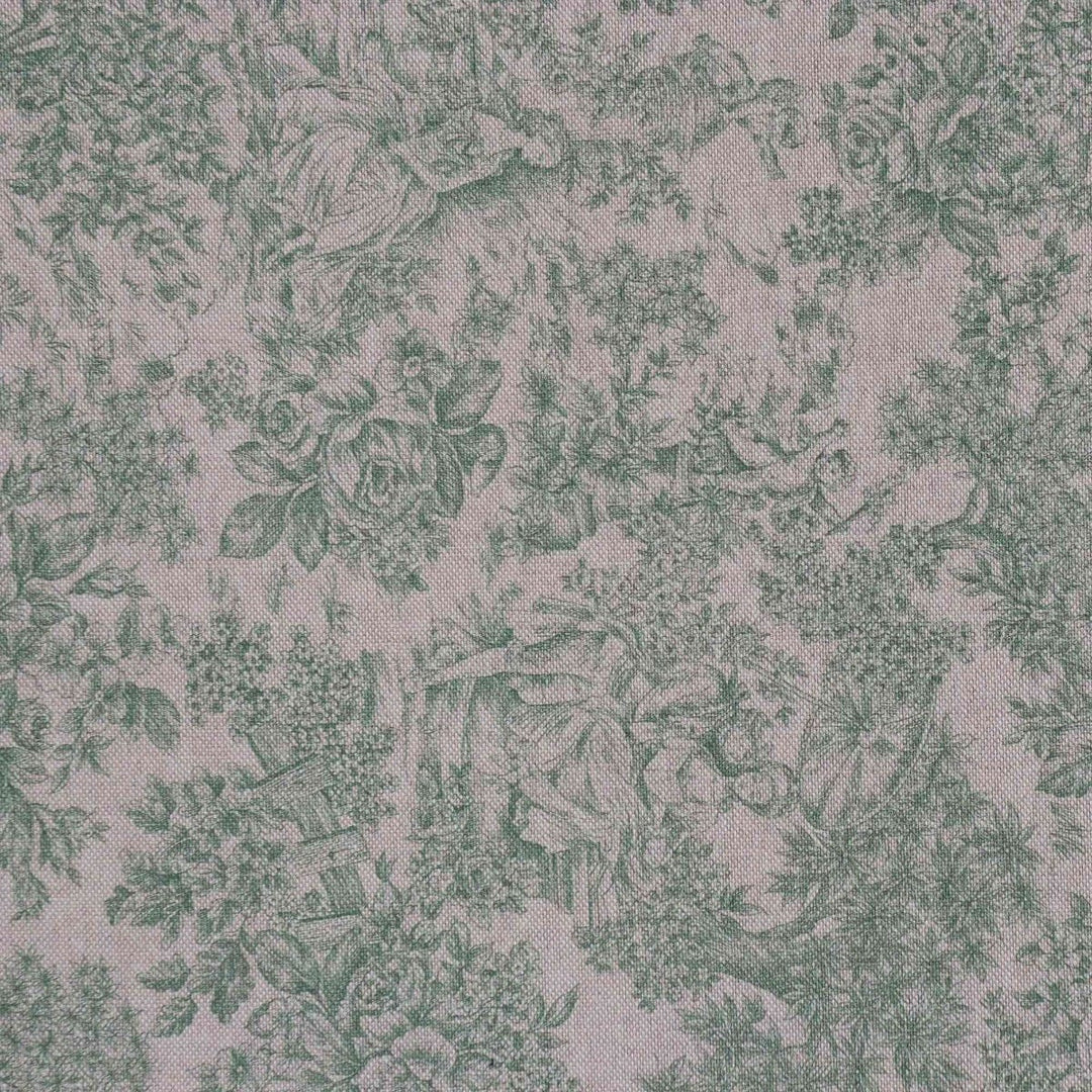 Vintage Toile Double Width Fabric Green